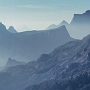 A panorama south from near the Pomedes Hut.